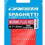 Cresta Spaghetti, worms fluo orange, 8-11-22mm, semi floating