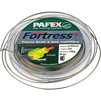 Pafex Fortress predator stalen onderlijn, 5m, 0.25mm/ 3kg trekkracht   opruiming