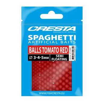 Cresta Spaghetti Balls Tomato Red, semi floating, 3-4-5mm