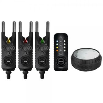 Sonik Gizmo 3+1 Alarms &amp; Bivvy Lamp,                 red, yellow en green