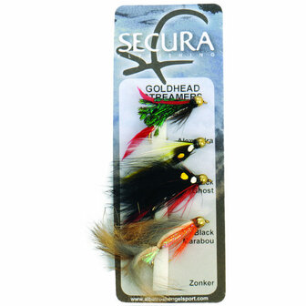 Secura Premium Flies, goldhead streamers, 4 st