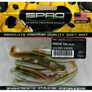 Spro soft lure Arrow Tail, 8 cm, 10 st, Golden Shiner op=op