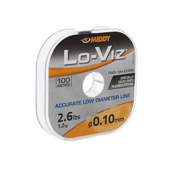 Middy 100+10 mtr Lo-Viz fluorcrystal pole/reel line