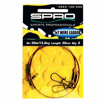 Spro 1x7 stainless Wire Leaders 30lbs/ 14 kg/ 30 cm, 2 st
