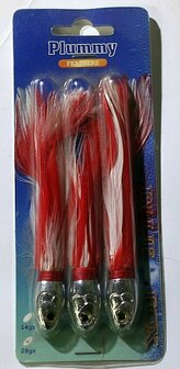 Trolling Plummies oppervlakte aas, 28gr red-white