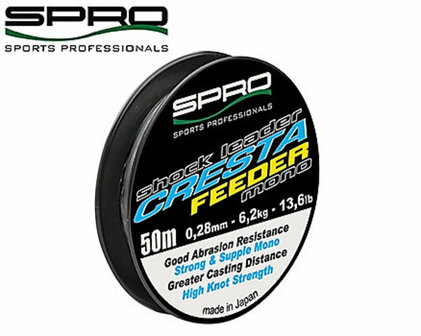 Cresta Shock Leader Feeder, 50m. 0.28mm, 6.2kg 0.30mm, 7,1kg