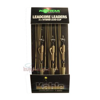 Korda Hybrid line clip Leadcore Leaders , gravel-brown, 1mtr