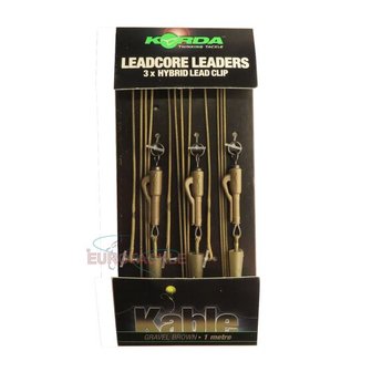 Korda Hybrid line clip Leadcore Leaders , gravel-brown, 1mtr