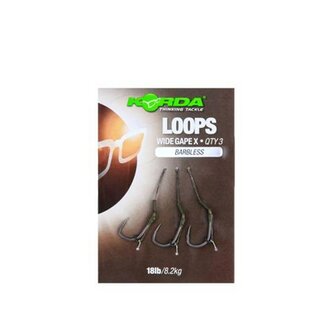 Korda Loops wide gape rigs, barbless, 3 st