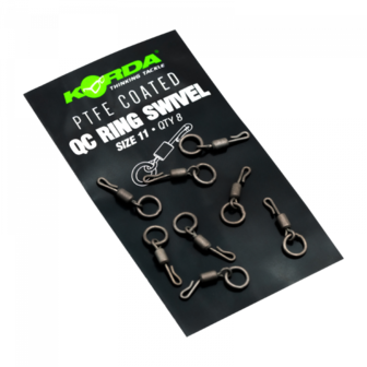 Korda Quick Change Ring Swivel size 11, 8 stuks