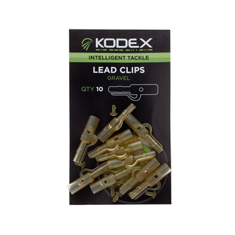 Kodex  lead clips, 10 st. silt black or gravel