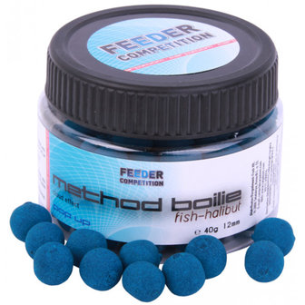Carpzoom FeederCompetition  method pop-up boilies, 12mm, 40 gr, fish-halibut.