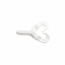 Iron Claw Tricky Soft Twintail Grub wit, 9 cm 10 st