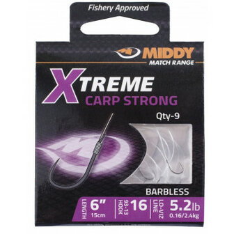 Middy Xtreme Carp Rig, 15cm , Barbless, 9 st