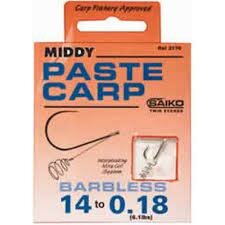 Middy Match Paste Carp Rigs, 15cm, barbless, 6 st
