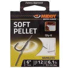 Middy soft pellet barbless Rigs,15 cm 6 st.  