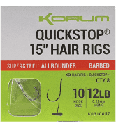 Korum &quot;(45 cm) big fish hair rigs with  quickstops, Met Weerhaak!!!