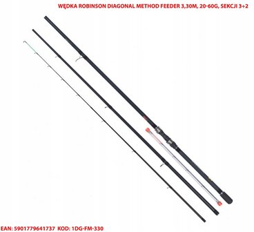 Robinson Diagonal Method Feeder, 3,30  20-60 gr. 3delig. +2 tips