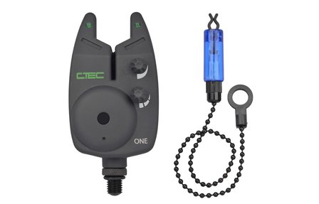 Ctec bite alarm,One, combi met hanger, bgreen  (batterij 12v niet bijgesloten)   op=op
