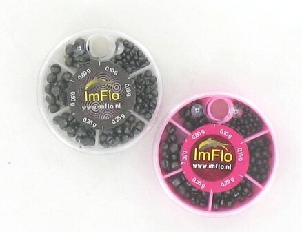 Imflo 6 vaks visloodjes, van 0.10-0.80 g groot doosje