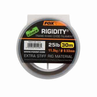 Fox Rigidity Trans Khaki Chod Filament, 30 lb/ 30 mtr