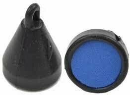 Dinsmore rubber plummets, loodvrij&quot; peillood&quot;. 22gr, 2 st