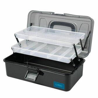 Ctec tacklebox 2 tray  XL, 2 ladig viskoffer:  Afmetingen 40x23x20 cm    momenteel niet op voorraad