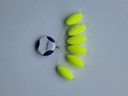 Midnightmoon beads luminous and floating foam Stoppers, size 5, Yellow