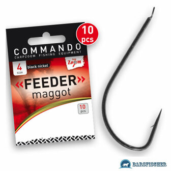 CarpZoom Black  Nickel Haken voor feeder Maggot, 10 st                zolang de voorraad strekt