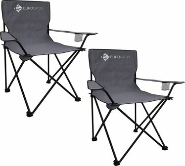 Eurocatch vouwbare outdoor stoel, grijs, afm 14x14x85  cm, (per stuk geleverd)