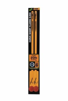 Fox Curve Short Fluoro D-Rigs, 20 lb 9 .07kg) size 4, 2 st