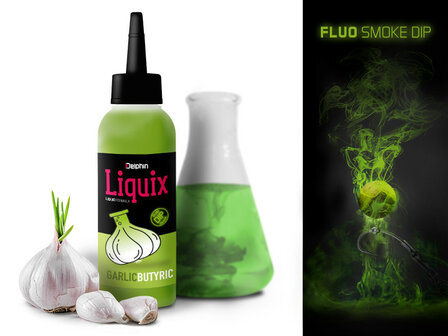 Delphin Liquix ,Garlic- Butyric,  Fluo Dip Smoke, 100 ml