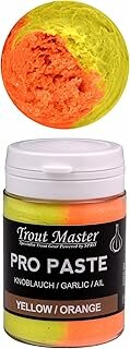 Spro trout master Pro Paste, forellendeeg       fluo geel &amp; orange &amp;  white !!  glitter, met knoflooksmaak, 60 gr