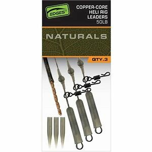 Fox Copper-core Heli Rig leaders, 3 st 50 lb
