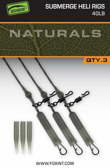 Fox Naturals submerge heli rigs, 40 lb, 3 st