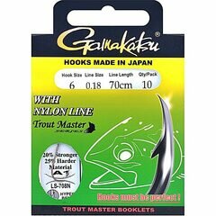 6 troutmaster onderlijnen voor forel, 60 cm