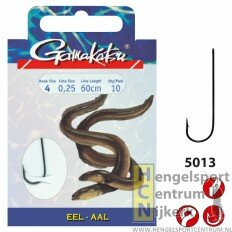 Gamakatsu paling onderlijnen, 60cm, haak5013F,size 6 nylon0.22