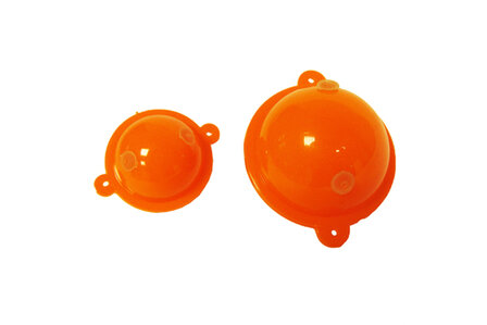 buldo rond  licht-oranje; diameter 4 cm  te verzwaren met water