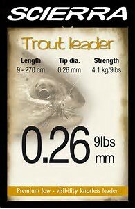 Scierra trout leader,270 cm, 0.20mm, 2.7kg