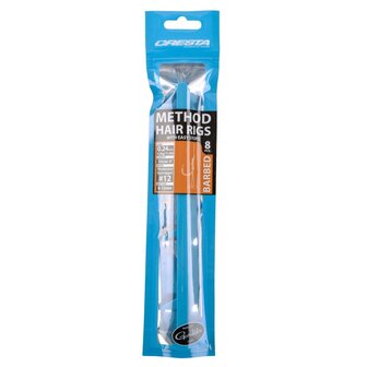 Cresta Method Hair Rigs,  with baitbands, barbed, 8st