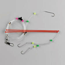 Ocean serie Flatfish Rig, Platvis-paternoster rig special 3 hooks van 15 cm haak 4, 