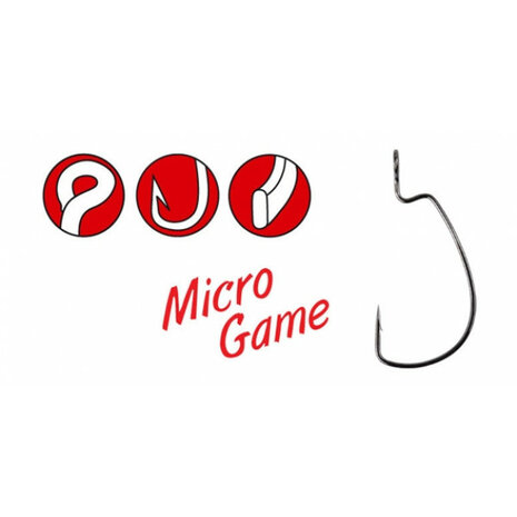 Gamakatsu Micro game, worm325 , 8 stuks, maat 6 of 8