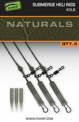 Fox Naturals submerge heli rigs, 40 lb, 3 st