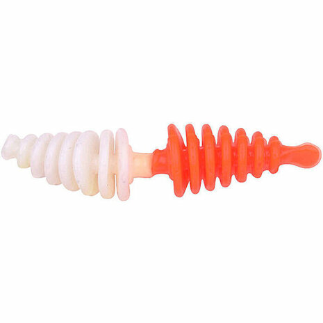 Nieuw    Trout Master softbait Wacka 52.   orange/white, 6 st in potje