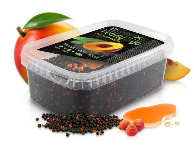 Pellet box Delphin Reaxe, ready & go, 400 gr.salmon-crayfish