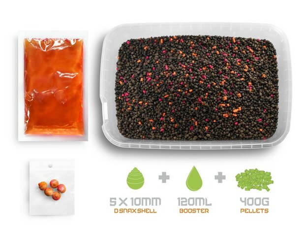 Pellet box Delphin Reaxe, ready & go, 400 gr.salmon-crayfish