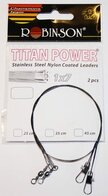 Robinson Titan Power stainless 1x7 coated leaders, 45 cm, 12 kg, 2 st