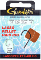 Gamakatsu Lasso pellet Hair -8mm-Rig, 20cm , G1-106 #12-0.18mm    6stuks