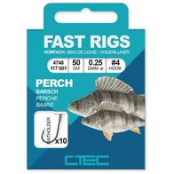Ctec Perch/ Barsch fast rigs 10 st haak 6, 0.22mm, 50 cm lang, of # 4 op 0.25mm   op=op