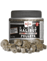 CarpZoom, Black Halibut pre -drilled Pellets, haakaas, 120 gr.    8 mm
